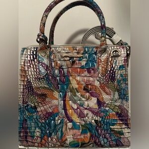 Brahmin Multicolor Embossed Satchel
